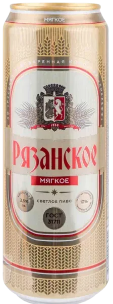 Пиво светлое Рязанское Мягкое пастеризованное 3,6% 0,45 л