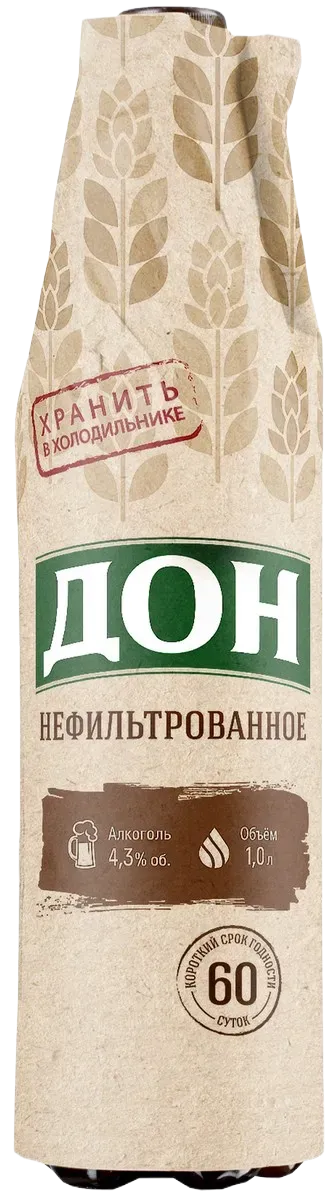 Пиво Дон нефильтрованное 4,3% 1л