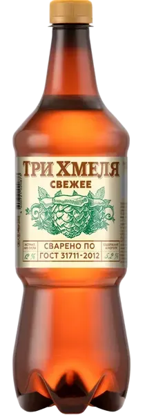 Пиво светлое Три хмеля Свежее 5,2% 0,9л