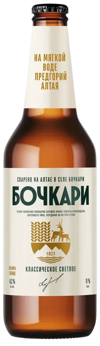 Пиво светлое Бочкари 4,2% 0,44л