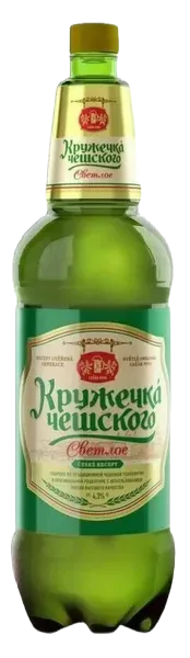 Пиво светлое Кружечка Чешского пастеризованное 4,3% 1,25л