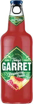 Пивной напиток Tony's Garret Hard Малина-персик, 4,6%, 0,4 л