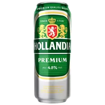 Пиво светлое Hollandia 4,8% с/б 0,45л