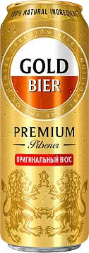 Пиво Голд Премиум Пилсенер светлое пастеризованное ж/б