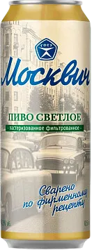 Пиво Москвич светлое пастеризованное ж/б
