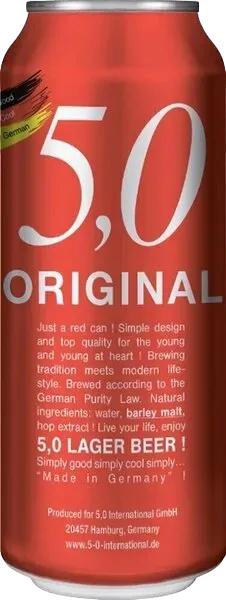 Пиво светлое 5,0 Lager 5,4% ж/б 0,5л