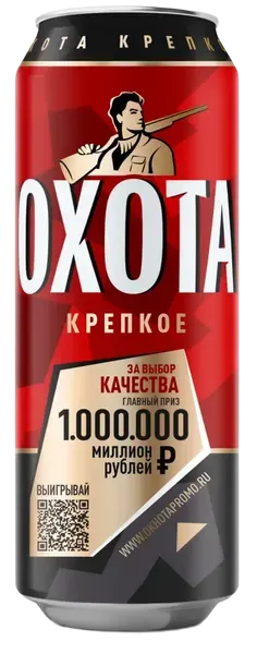 Пиво светлое Охота Крепкое 8,1% ж/б 0,43л