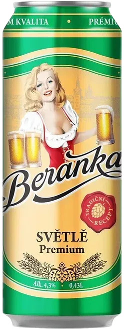 Пивной напиток Beranka Светлое 4,3% 0,43л