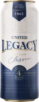 Пиво светлое United Legacy Classic Lager 4,8% 0,43л