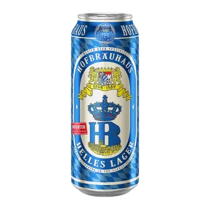 Пиво Hofbrauhaus Helles Lager светлое фильтрованное пастеризованное 4.9% 500мл