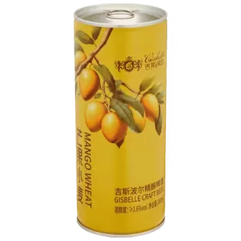 Пивной напиток Gisbelle Craft Mango Wheat нефильтрованный светлый 0,88 л ж/б