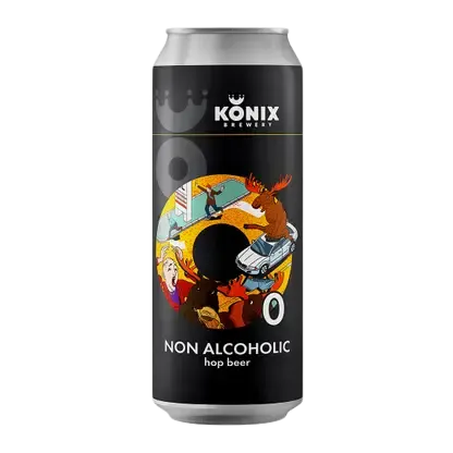 Пиво Konix Moose Just Moose нефильтрованное осветленное пастеризованное безалкогольное 450мл