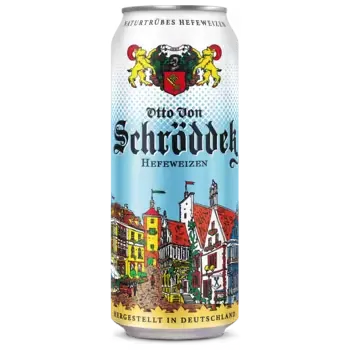 Пивной напиток Otto von Schrodder Hefeweizen светлое нефильтрованное 0,5 л ж/б