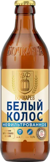 Пивной напиток Бочкарев Белый колос нефильтрованный 4,5% 0,43л
