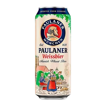 Пиво Paulaner Hefe-Weißbier светлое нефильтрованное 5.5% 500мл