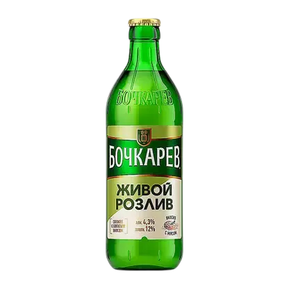 Пиво Бочкарев светлое пастеризованное живой розлив 4.3% 430мл
