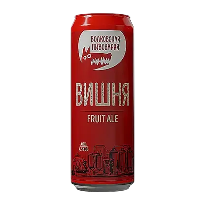 Пивной напиток Вишня Fruit Ale нефильтрованный Волковская пивоварня 4.5% 450мл