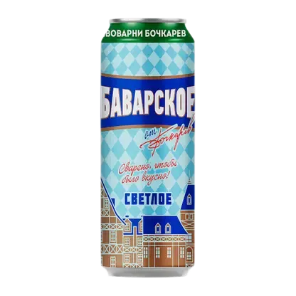 Светлый пивной напиток пастеризованный Баварское Бочкарев 4.3% 430мл