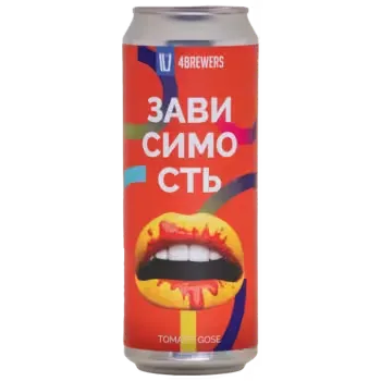 Пивной напиток 4brewers Зависимость нефильтрованный темный 0,45 л ж/б